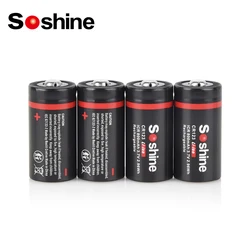 Soshine CR123 800mAh Lithium Rechargeable Battery 3.7V 800mAh Li-ion Batteries for Smoke Alarm Laser Pointer Flashlight Camera