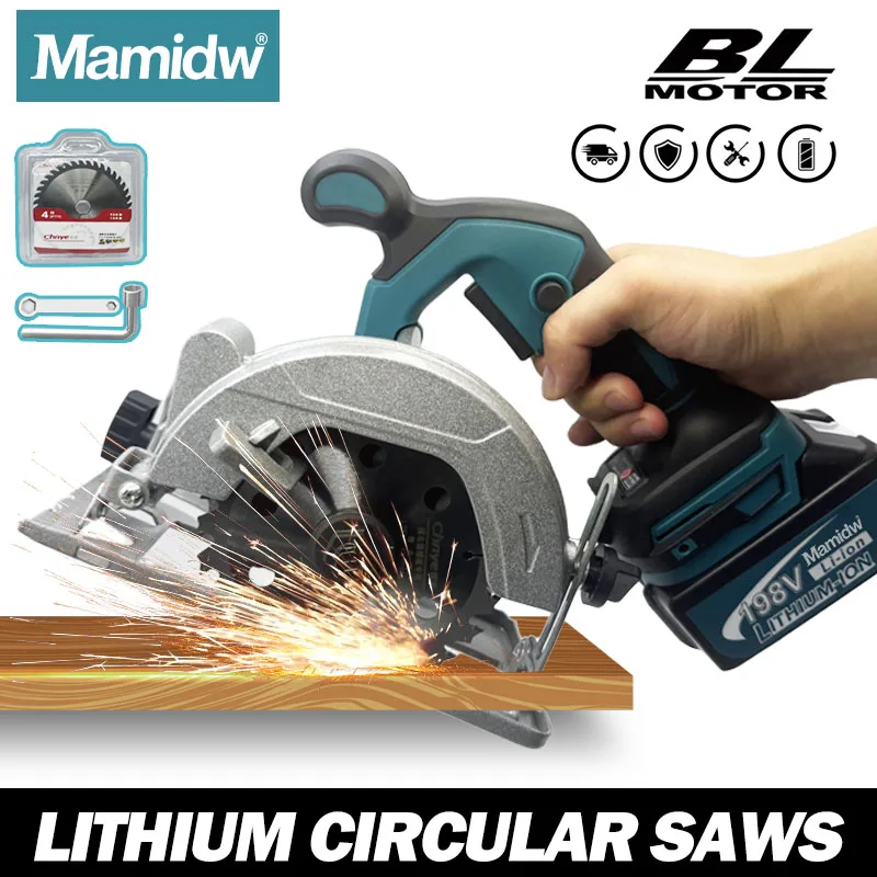 

5-дюймовые бесщеточные электрические циркулярные пилы с регулировкой, деревообрабатывающая электрическая режущая пила, 18 В, электроинструменты для Makita Battery PIN