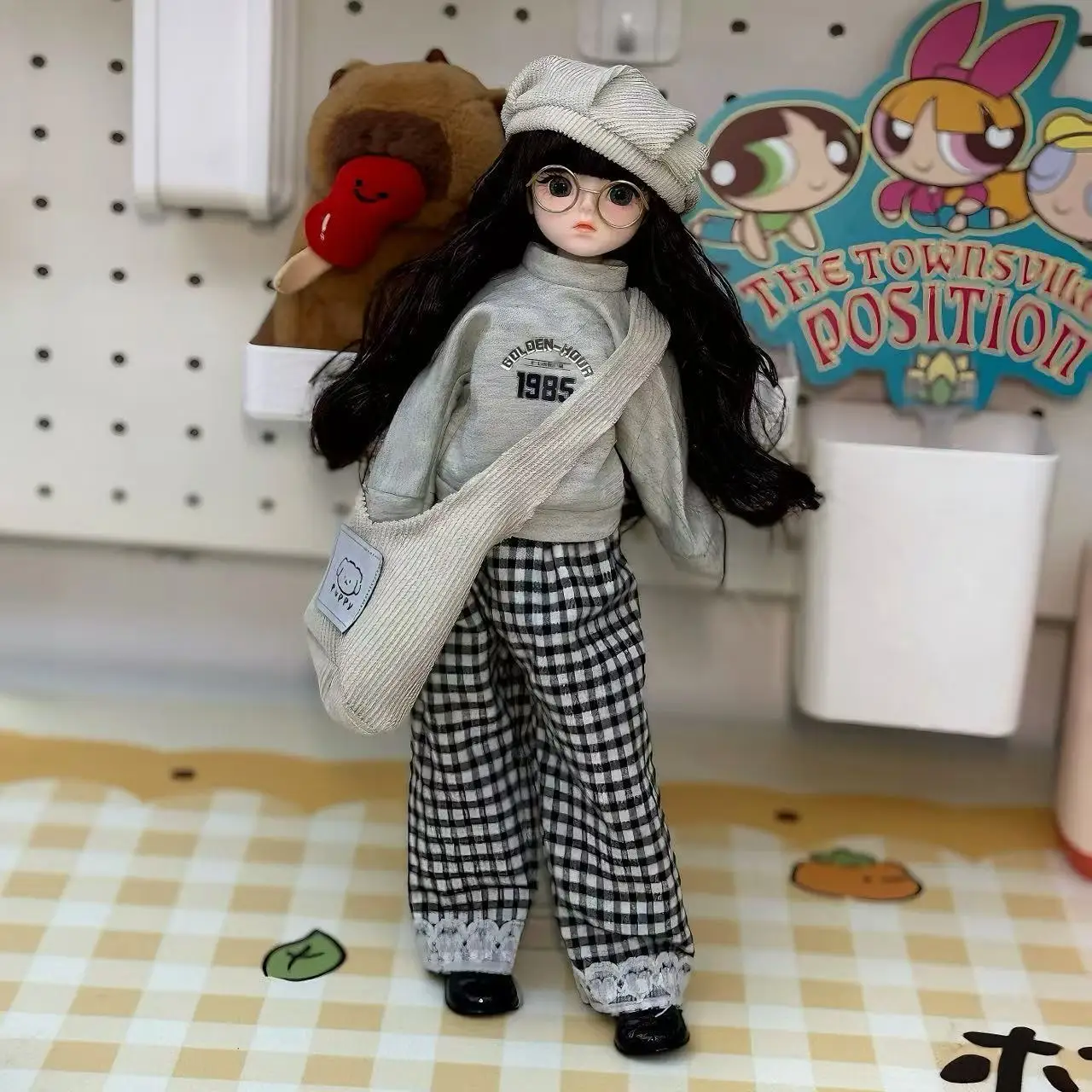 Bambola da 30 cm, giocattolo per bambola multigiunto BJD a 6 punti, set di vestiti per bambole, vestito carino