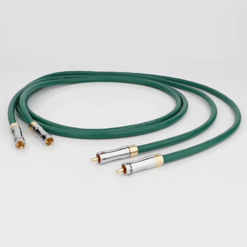 Preffair X403R1730 versilbertes 6N OFC RCA-Audiokabel auf Stecker mit vergoldeten Steckern/rechtwinkligem Verlängerungskabel – Detail 2