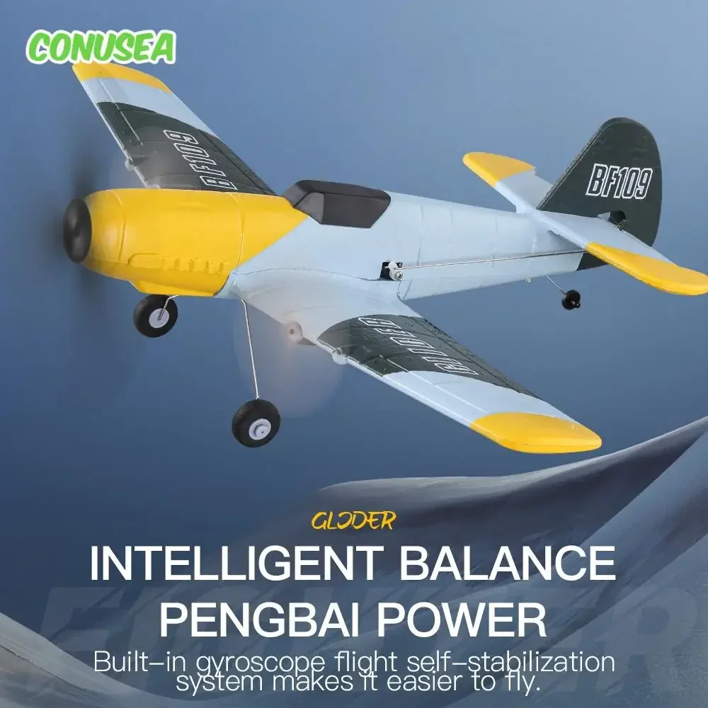 Aereo Rc 3Ch Aerei telecomandati Aerei BF109 Caccia Modello ad ala fissa Radiocomando Schiuma Aliante Giocattolo elettrico Ragazzi Regali