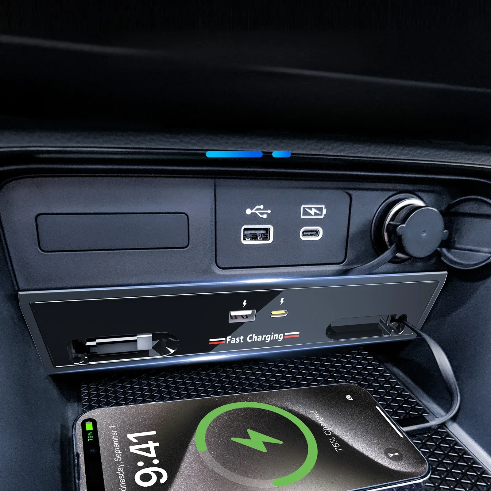 For Honda CRV 2023 2024 2025 Accessories Car Interior Center Control Fast Charger USB Type-C Splitter Docking Station Extender