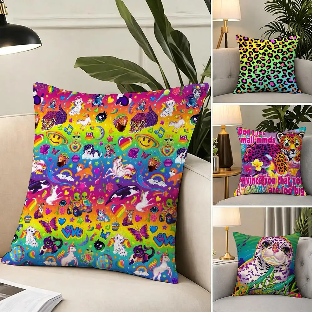 Funda de cojín P-Lisa Franks, tela suave para decoración del hogar, funda de almohada, cojín para sofá, decoración del hogar