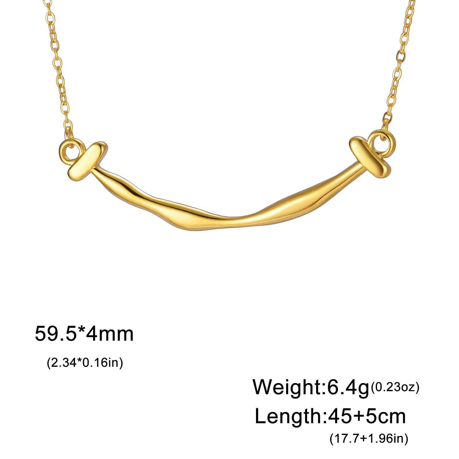 Lächelnde Anhänger Halskette Großhandel Edelstahl Gold Farbe elegante modische Kette Halsketten für Frauen Mädchen trend igen Schmuck – Detail 3