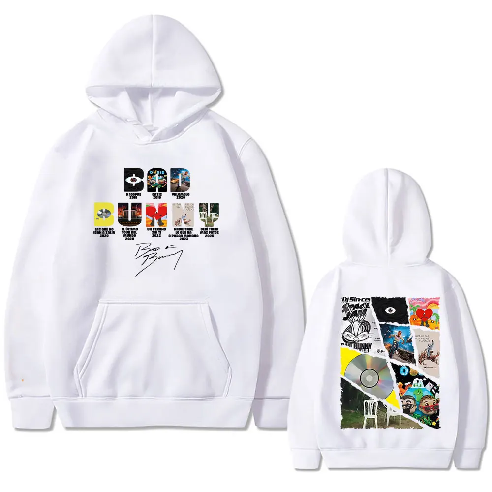 Rapper Bad Bunny DTMF DeBi TiRAR MaS FOToS Tour 2025 Hoodie Men Fashion Hip Hop Oversized Sweatshirt Unisex Vintage Streetwear