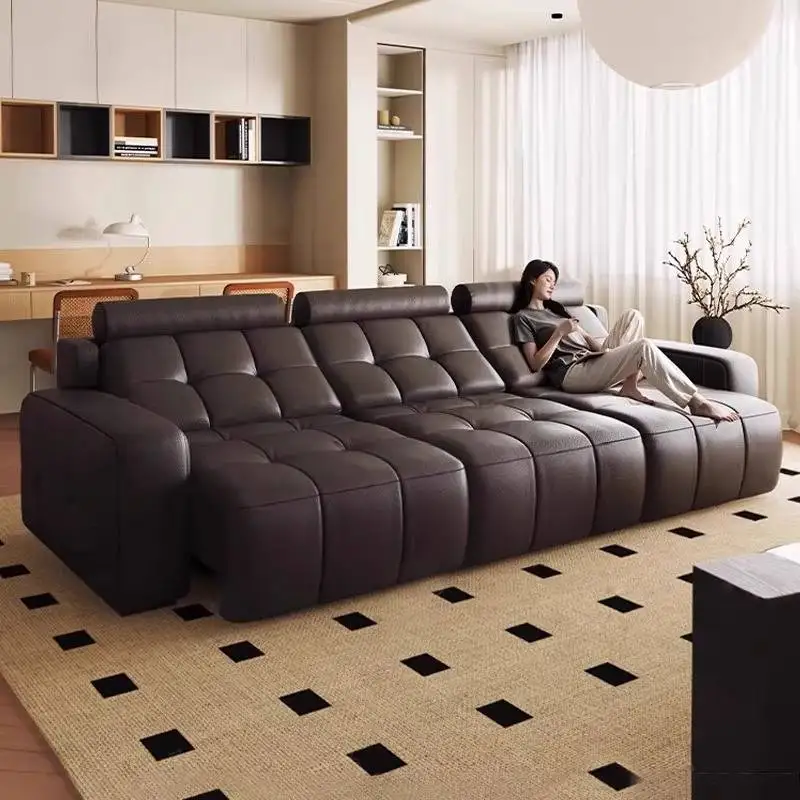 Divani reclinabili elettrici economici neri Divani da soggiorno di lusso italiani classici cinesi Mobili Divano Soggiorno di qualità moderna