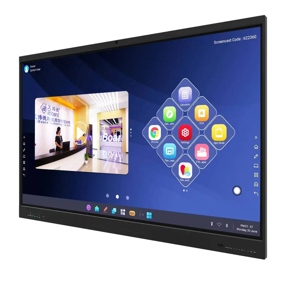 Interactive Touch Screen Panel for 65 75 86 Inch Science Education Teaching All-in-One with NFC WiFi Bluetooth Hot Sale