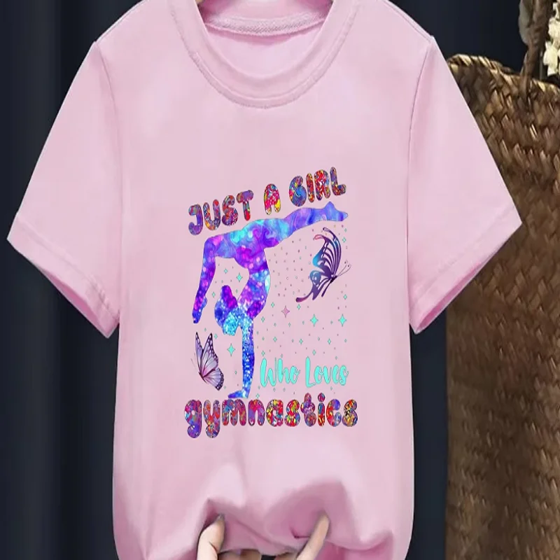 Just A Girl Loves Gymnastics T-Shirt, Sport Girl Outfits, Gymnast Girls T-Shirt,Toddler Gymnastic Tee, Gymnastics Lover Giftte