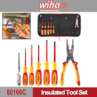 WIHA 7 in 1 Insulated Tool Set Screwdrivers with Voltage Test Pen and Plier 1000V VDE 80166C