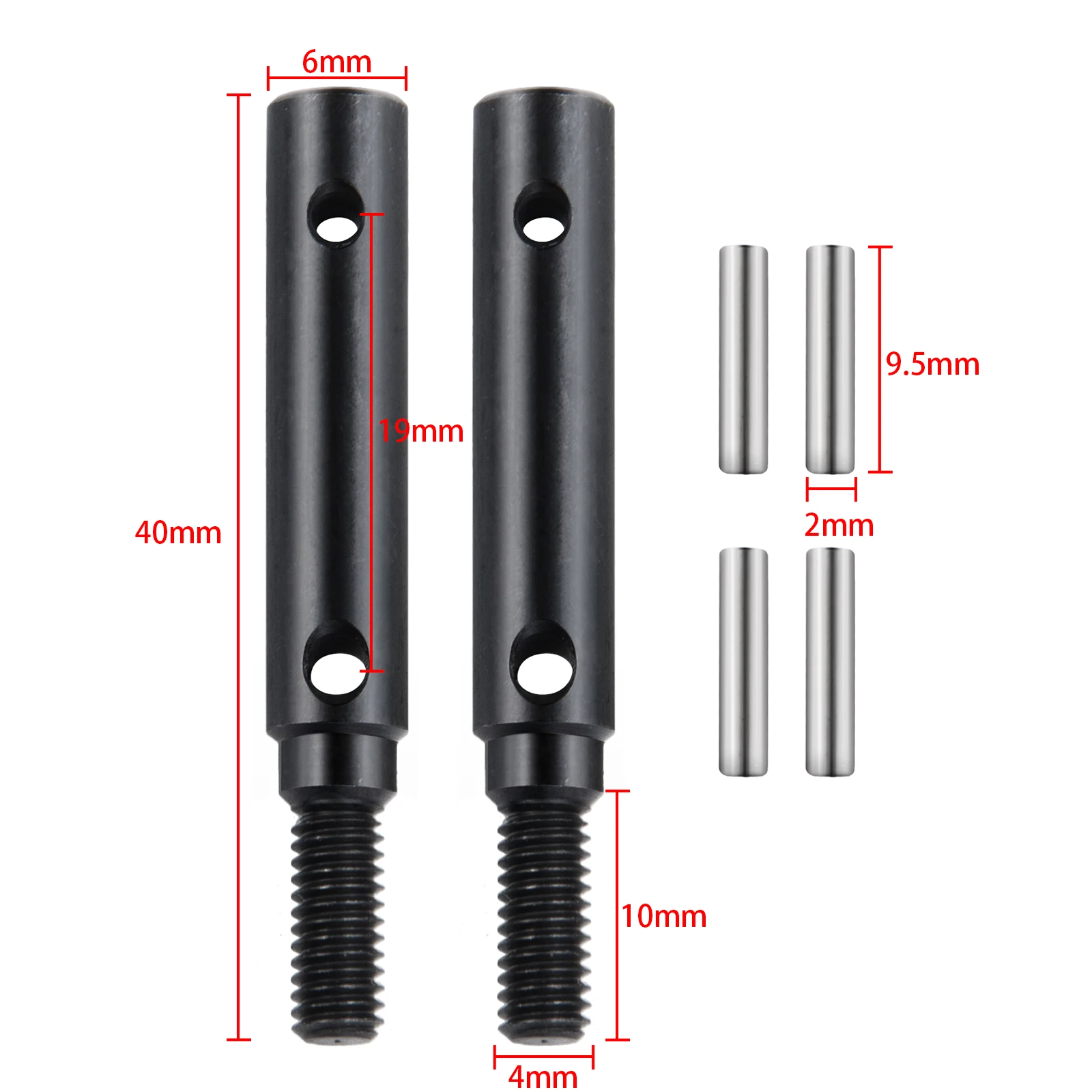 AXSPEED Metal Portal Stub Axle Drive Shaft Extended 40/48mm for TRX4 Defender Bronco 1/10 RC Crawler Car Upgrade Parts