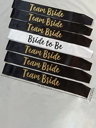 Team Bride 7pc Satin Sash Set - Sophisticated & Fun Party Favors for Bachelorette Party, Bridal Shower & Wedding Party