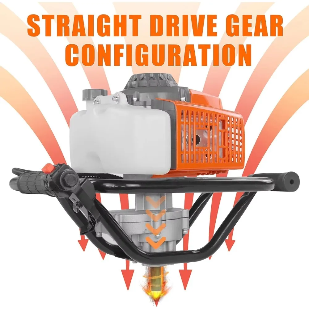72CC 2-stroke gas-powered auger rear fence boring machine + 4 