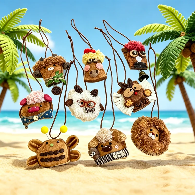 

1PCS DIY Handmade Wooden Crafts Cartoon Animal Original Pendant Fun Creative Doll Bag & Car Hanging Keychain Manualidades Decor