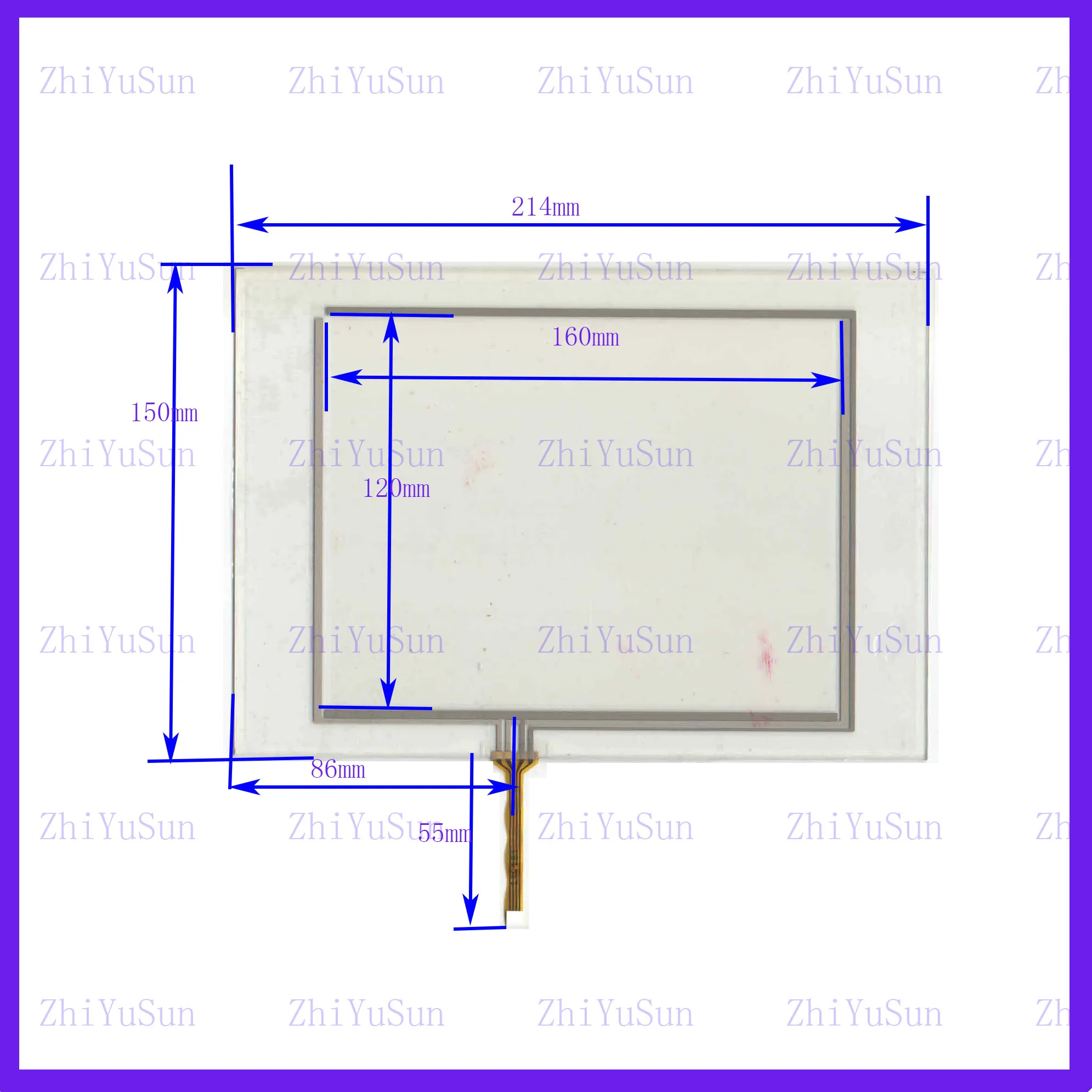 

214*150 мм KDT4543 4-линейный резистивный экран СЕНСОРНЫЙ ЭКРАН СТЕКЛО KDT-4543