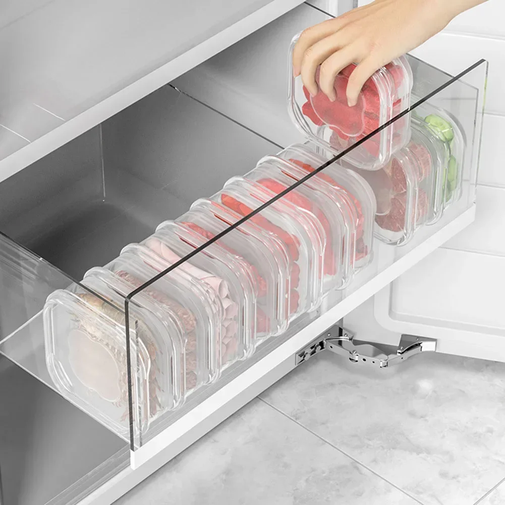 Refrigerator Storage Box Fridge Organizer Food Container Sealed Fresh With Lid Fresh Vegetable Fruit Boxes Drain Basket Organize