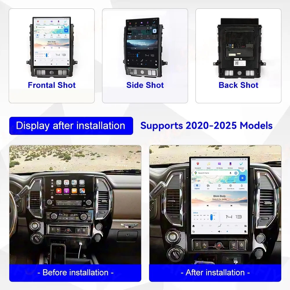 Android AUTO For Nissan Titan 2016 2017 -2025 CarPlay Car GPS Navigation Radio Touch Screen Multimedia Player Head Unit Stereo