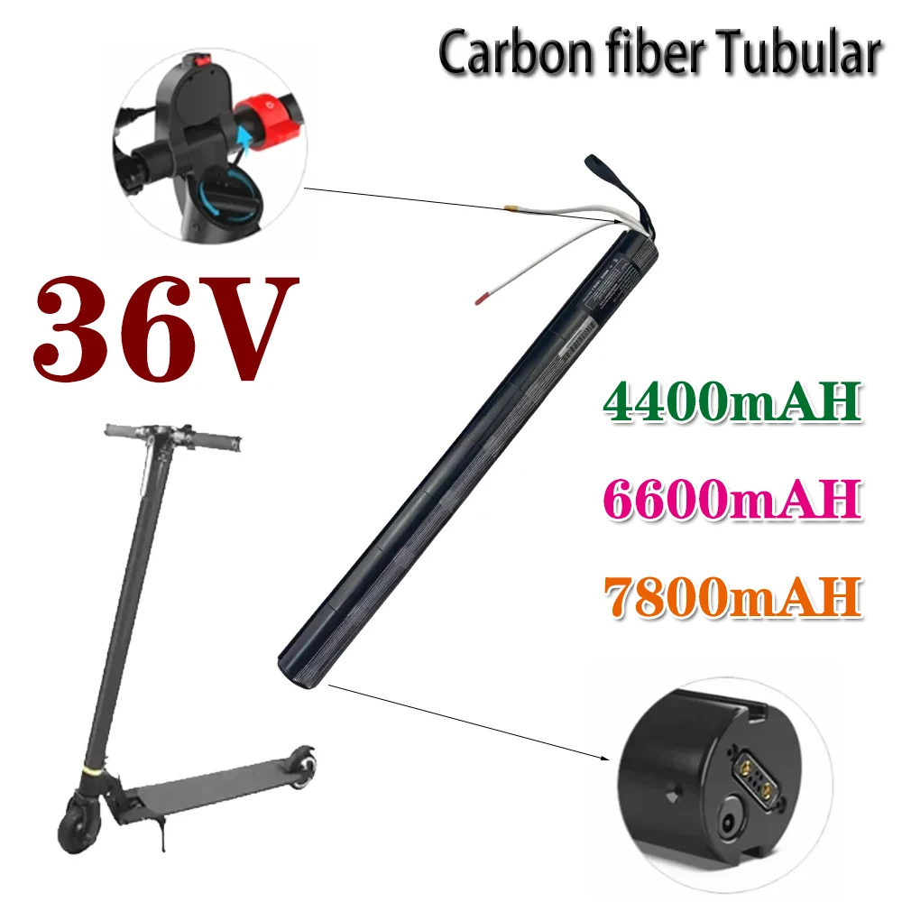 

with BMS for Carbon Fiber Scooter Batteries 36V Lithium ion Battery Pack 4400mAH/6600mAH/7800mAH