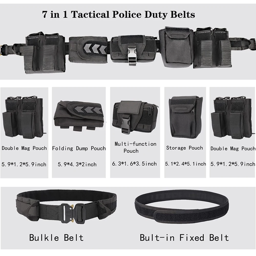 Tactical Multifunctional Belt Airsoft 5 in 1 Quick Release Utility Waist Bag with Accessories Pouches Outdoor Hunting Equipment