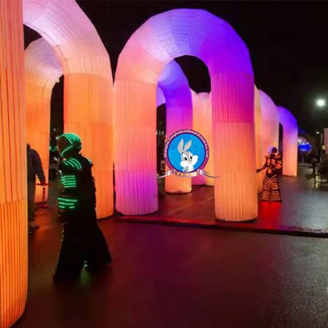 2025, feuerhemmender aufblasbarer Lichttunnel, individueller Logo-Torbogen für Weihnachten, Karneval, Markenförderungen, Außenwerbung