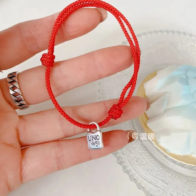 

Spain unode50 key hand rope This Year red rope bracelet couples jewelry ins gift