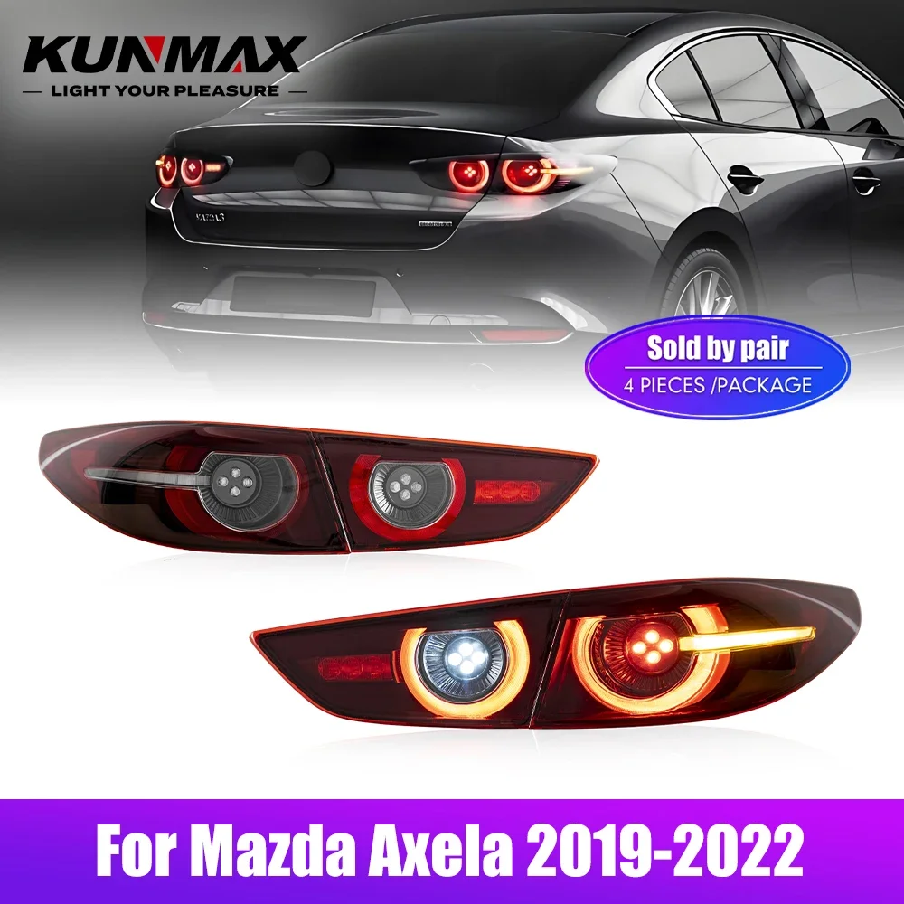 1 комплект светодиодных задних фонарей для Mazda Axela 2019-2022, задние фонари с тормозом, задние фонари, противотуманные фары, указатель поворота