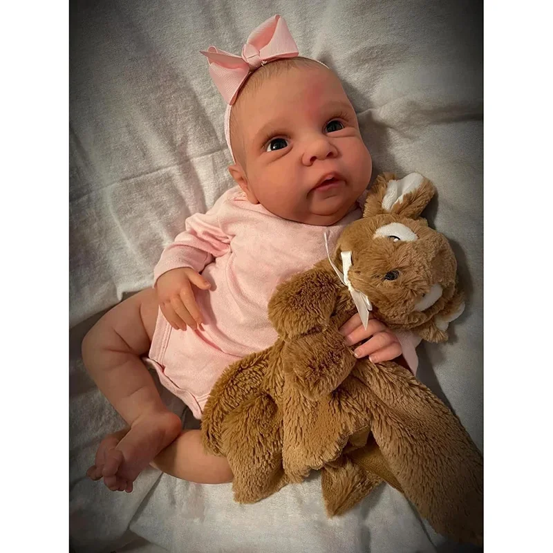 Miley 48cm Reborn Baby Doll Lifelike Soft Touch 3D Skin Hand painted Hair With Visible Veins High Quality for Girls Gift