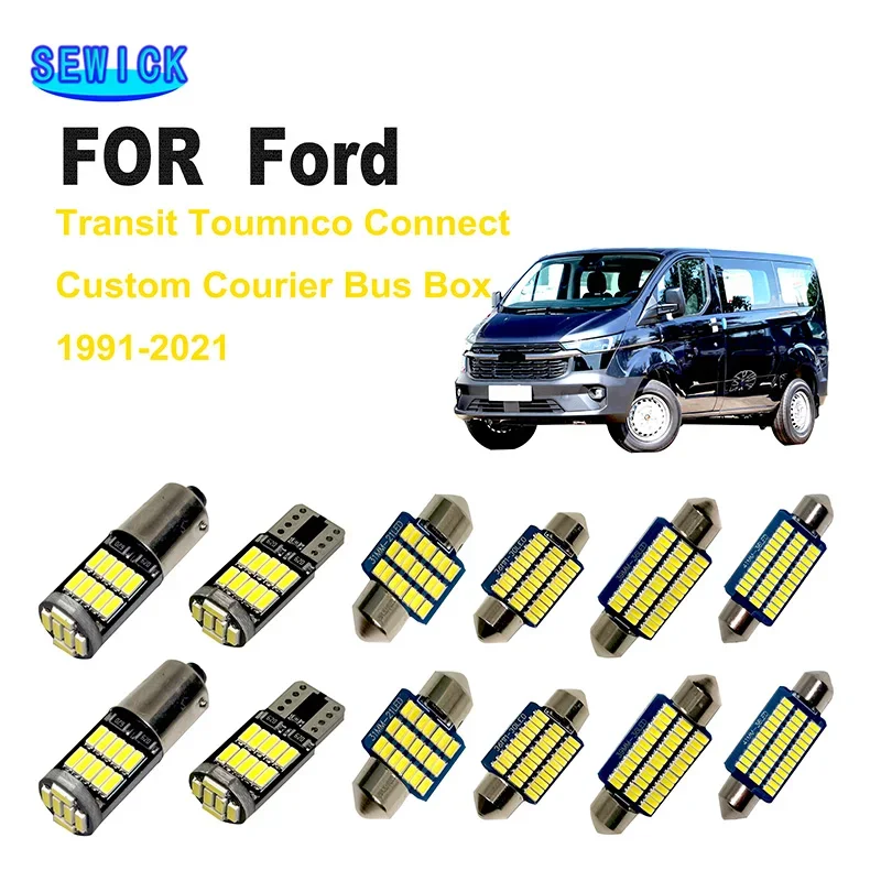 For Ford Transit Tourneo Connect Custom Courier Bus Box 1991-2021 Vehicle Lamp LED Interior Dome Map Light Kit Car Led Bulb