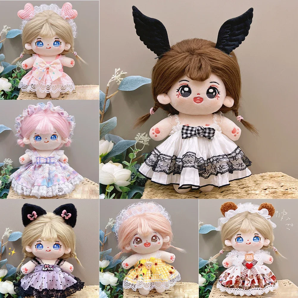 Cotton Doll Rompers Cartoon Plush Outfit Lolita Dress Playing House Accessories Mini Clothes for 20CM Dolls Kid Gift