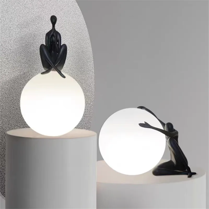 

Italian table lamp balloon lamp Creative humanoid lamp Living Room Bedroom Bedside Lamp Dining room decors Artistic Light