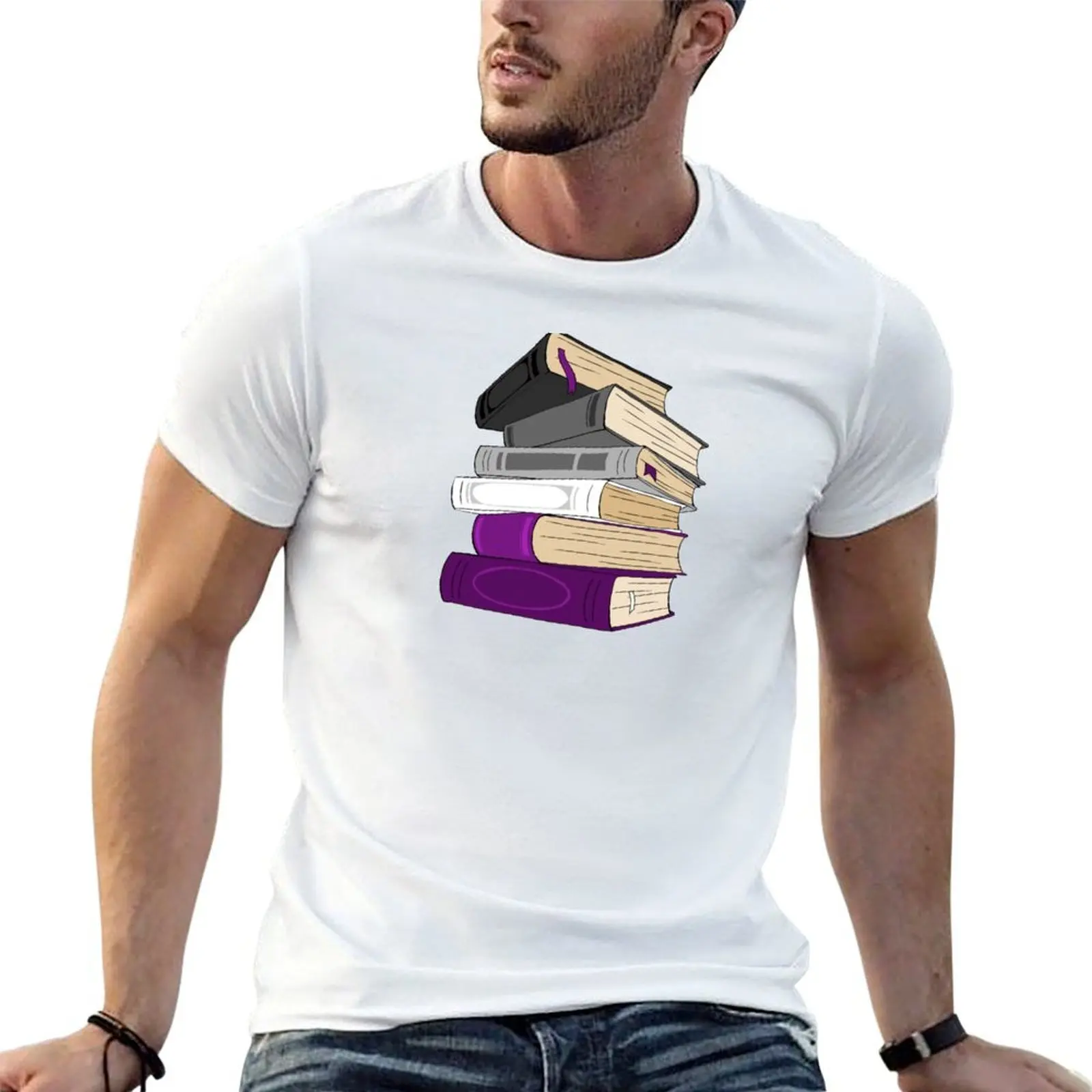 Ace Pride Book Stack T-Shirt summer 2026 clothes mens clothes