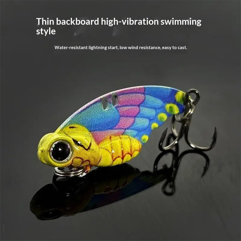 Butterfly Hochvibrations-Metall-VIB-Angelköder, Weitwurf-Hartköder mit scharfen Dreizackhaken für das Lachsangeln im Süßwasser – Detail 3