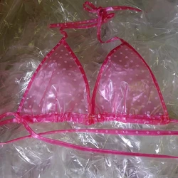 Clear Transparent Dot Featrued Bra Top Chic Sexy Costume Bra Club DJ