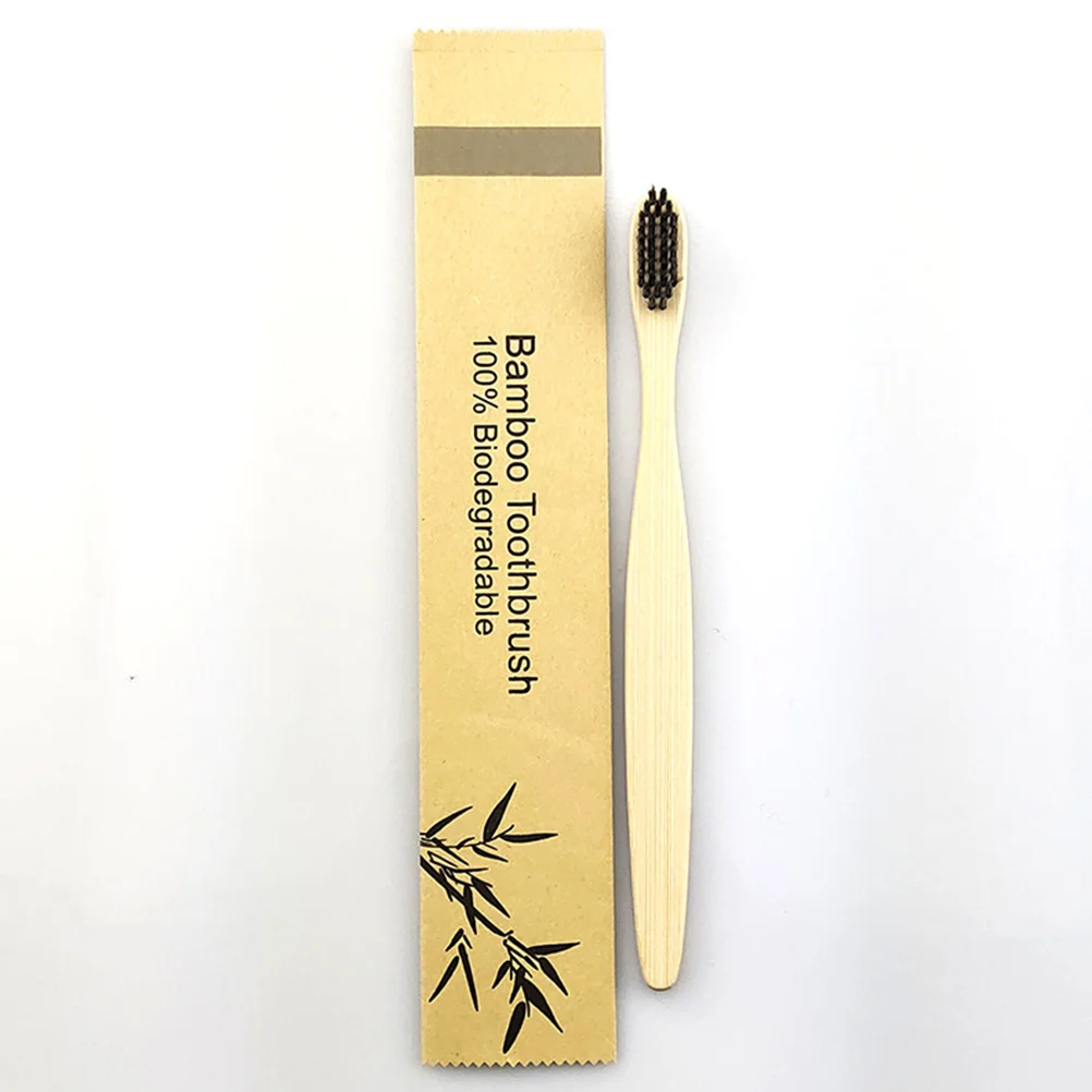 

10pcs Bamboo Toothbrush Set Soft Bristles R om Color Family Hotel Travel Portable al Friendly Teeth Cleaning