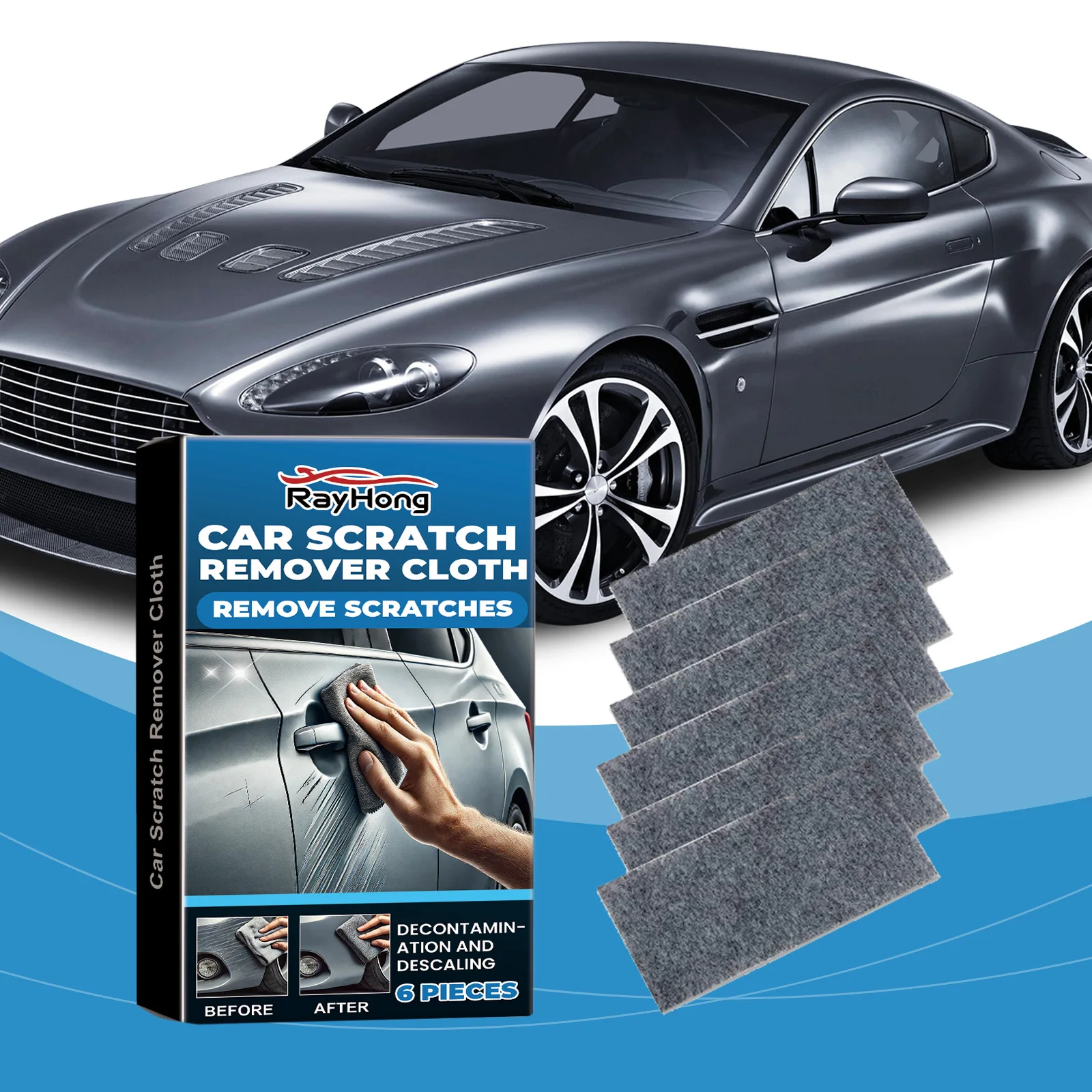 

6pcs Car Scratch Repair Cloth - Microfiber Polishing Pads for Minor Scratches, Helps Restore Paint Surface with Scratch Wax