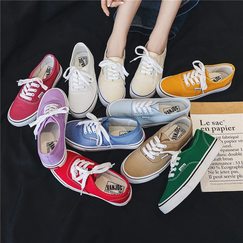 Classics Brand Canvas Shoes Women Skatebarding Shoes Woman Fashion Sneakers Casual Loafers Ladies Low-cut Female Student Shoes