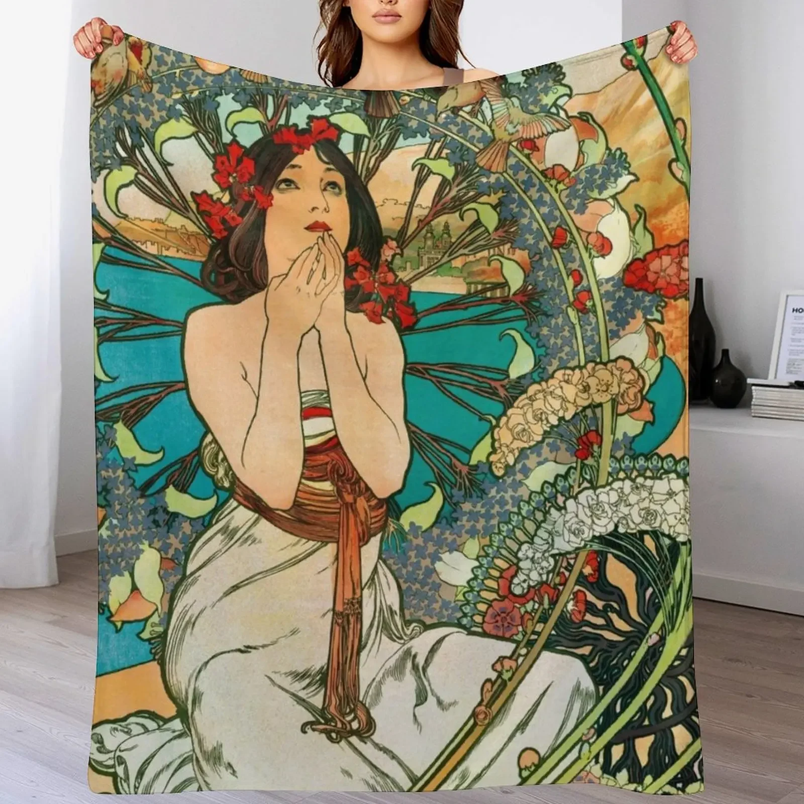 

Monaco Monte Carlo Vintage Travel Poster Restored 1897 Throw Blanket Stuffeds Custom Summer Beddings Soft Plaid Blankets