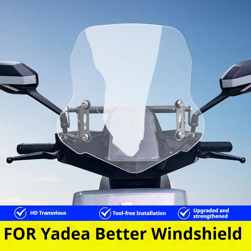 For YADEA BETTER Electric Scooter Universal Windshield Wind Deflector Hand Guard No-Drill Accesorios Moto Accessori Moto
