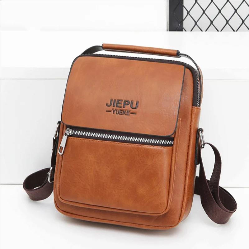

2024 Luxury Brand Vintage Side Shoulder Bag For Men Leather Messenger Bag Casual Crossbody Sling Bag Male Small Business Handbag