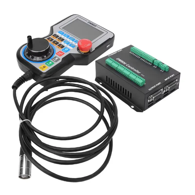 3/4/5 축 독립형 CNC 모션 오프라인 컨트롤러 DM800 핸드휠 24VDC E-스톱 핸드 컨트롤 지원 G 코드