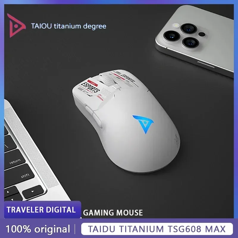 

Беспроводная игровая мышь Taidu Titanium TSG608 MAX, тройной режим Paw3395, эргономичный датчик TL8271, аккумулятор 1000 мАч, для электроспорта, для ПК, ноутбука