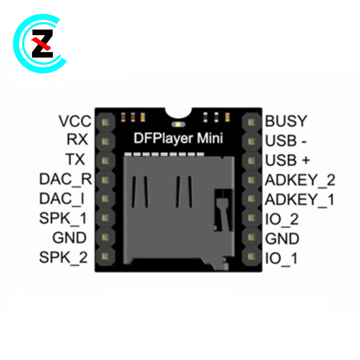 5pcs   MP3-TF-16P DFPlayer Mini MP3 music sensor compatible with development board module