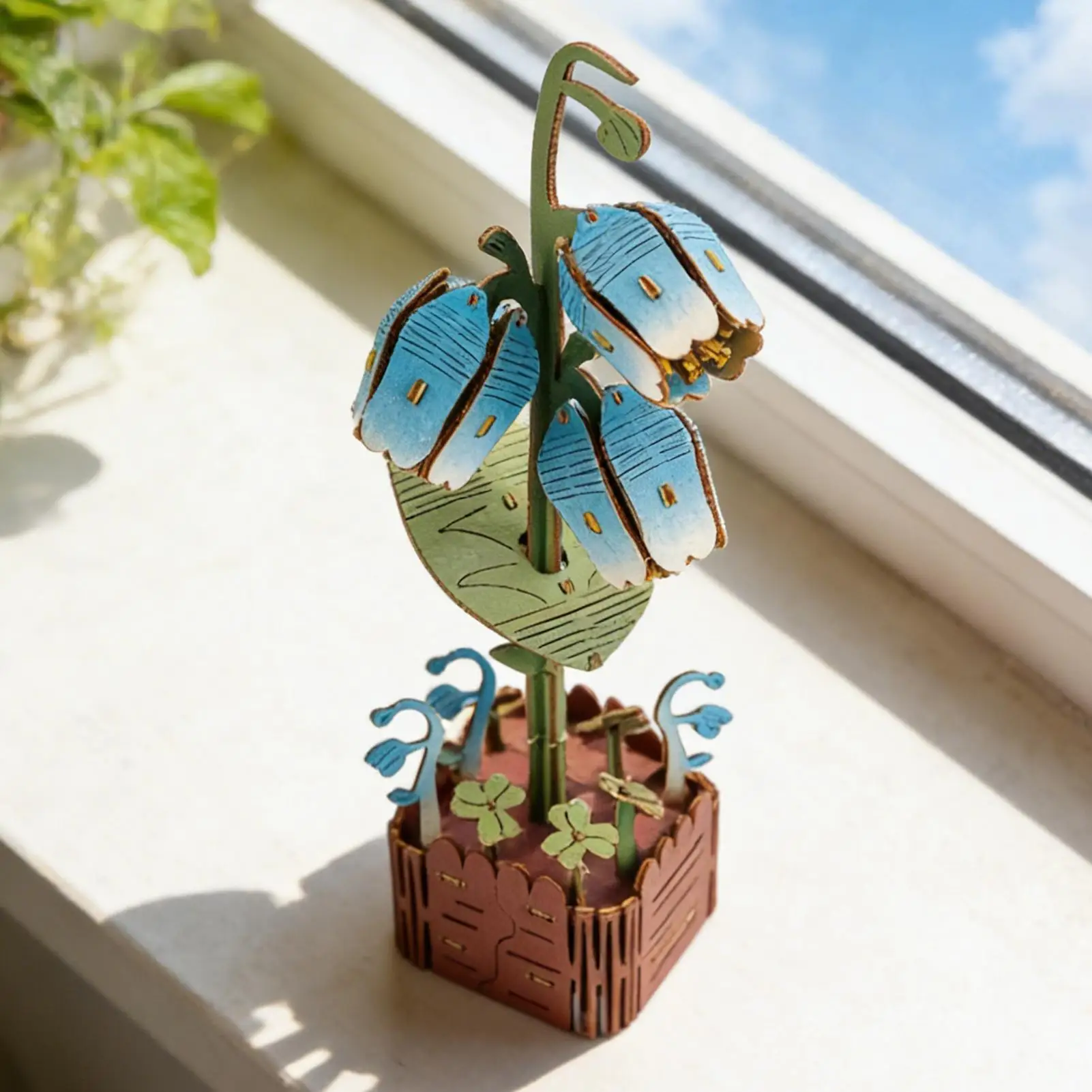 

Flower Puzzle Fun Creative Flower Craft 3D Wooden Puzzles For Kids Home Decor Relaxation Shelf Display Table Centerpiece