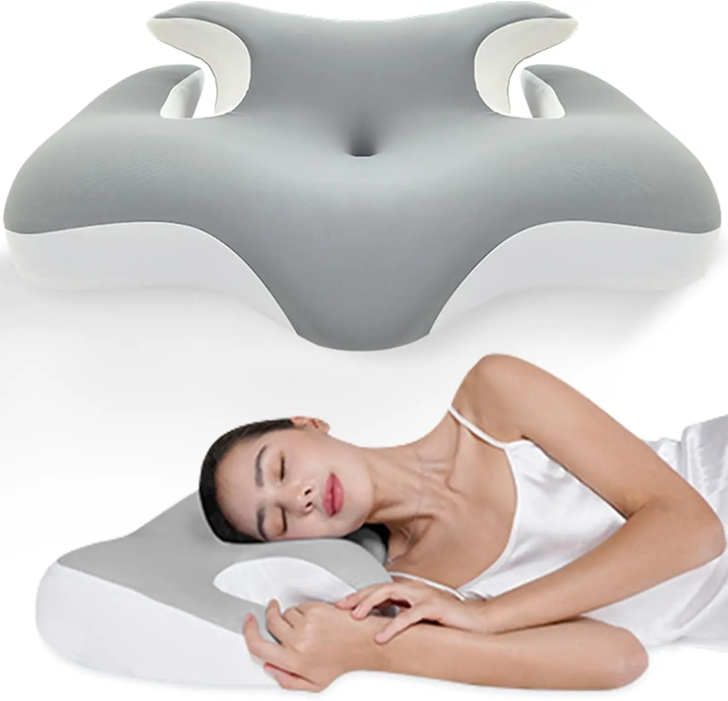 

Подушка для шеи для облегчения боли, эргономичные подушки из пены с эффектом памяти для бокового сна для поддержки сна, охлаждающая контурная подушка