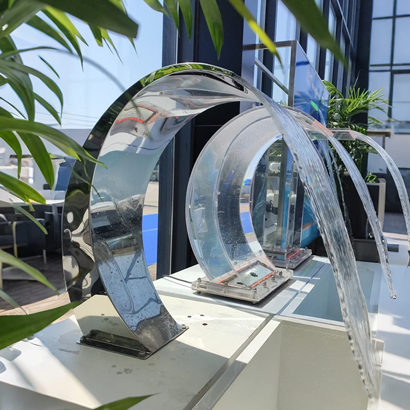 

STLF 304 Stainless Steel Waterfall Fountain Water Curtain for Outdoor Pools Artificial Garden Swimming Pool