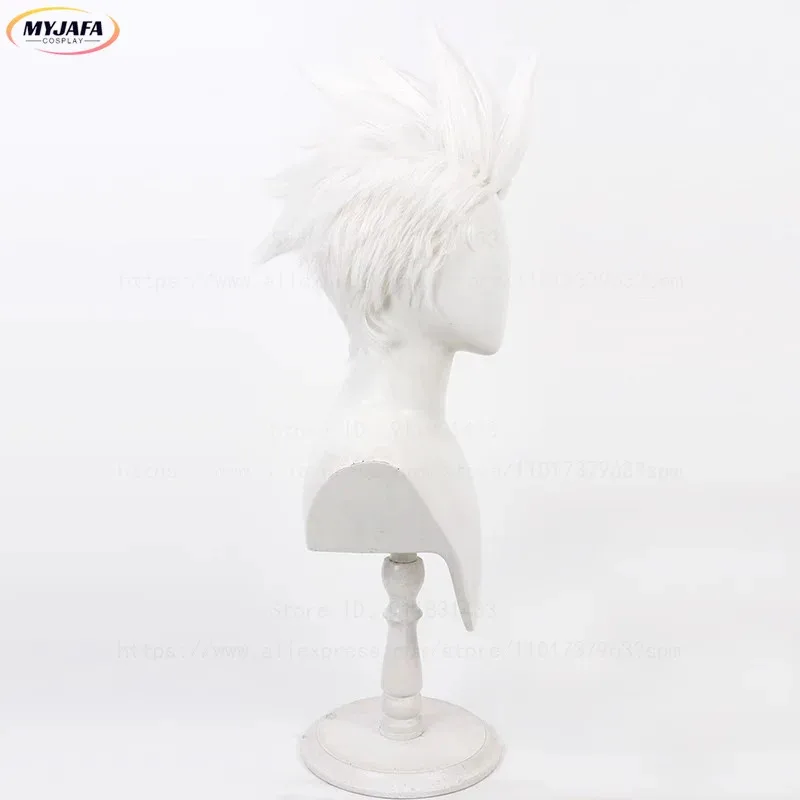 Lol arcane ekko peruca cosplay o menino que quebrou tempo curto branco vara até resistente ao calor perucas de cabelo sintético anime + touca peruca