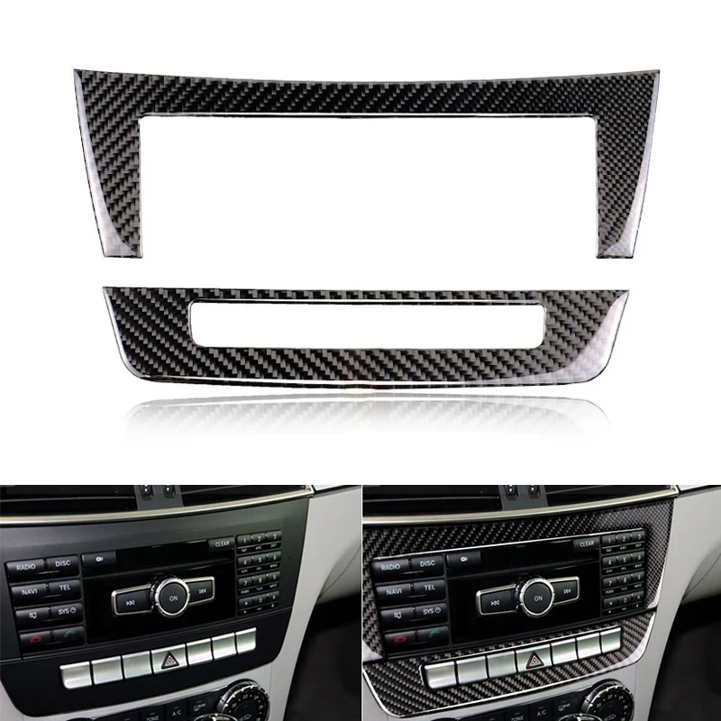 

For Mercedes Benz C Class W204 2010 2011 2012 2013 Carbon Fiber Center Console Air Condition Panel Frame Cover Sticker Trim
