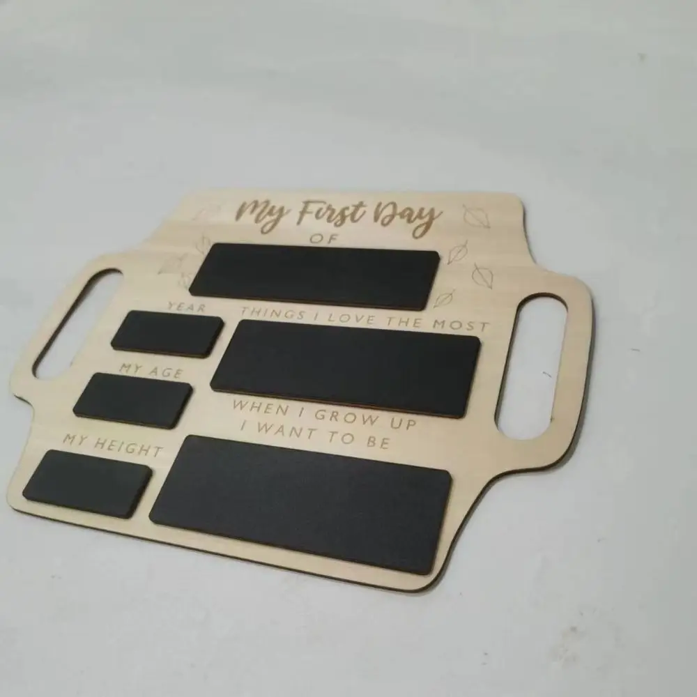 Wooden First Day Of School Sign Reusable With Handle Memory Photo Board Personalized My First Day Blackboard Nursery Preschool