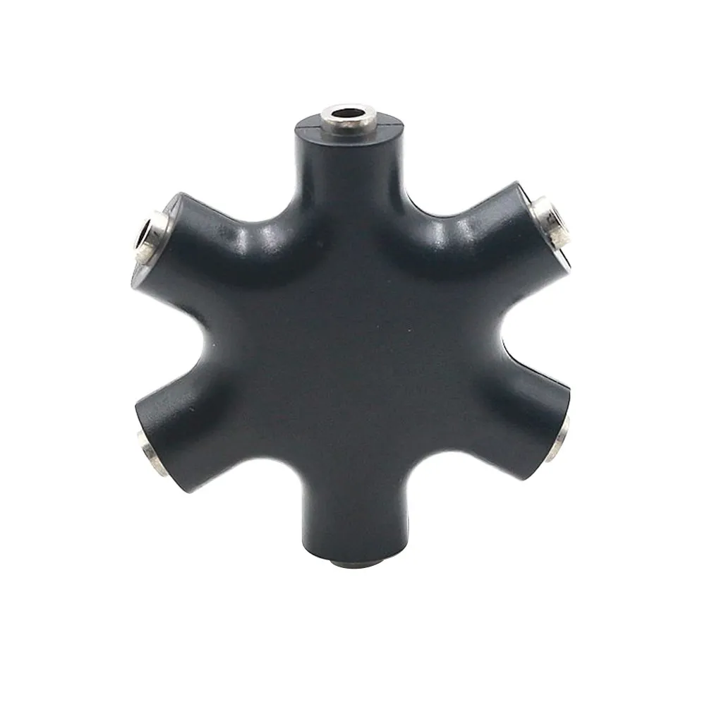 6 Way 3.5mm Headphone Splitter Nickel Plated Audio Adapter Connect 5 Headphones for Mp3 Phones Tablets Headphone Splitter