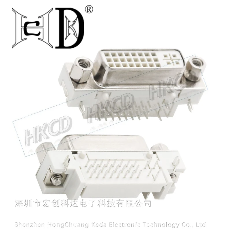 2PCS Computer monitor DVI-D interface DVI video socket DV24+5-pin female head 90 degree plug-in board female socket DIY PCBA