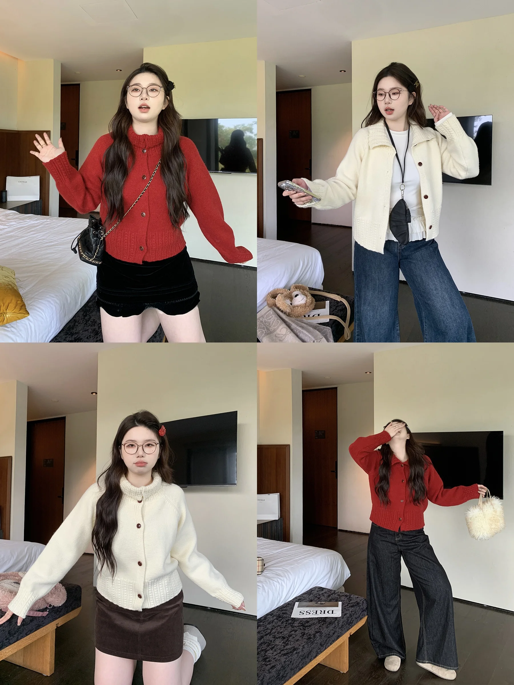 

Теплый вязаный свитер Long Sve Twist Ne Fat Friendly, женская модная зимняя верхняя одежда, кардиган с воротником-стойкой, смесь полиэстера